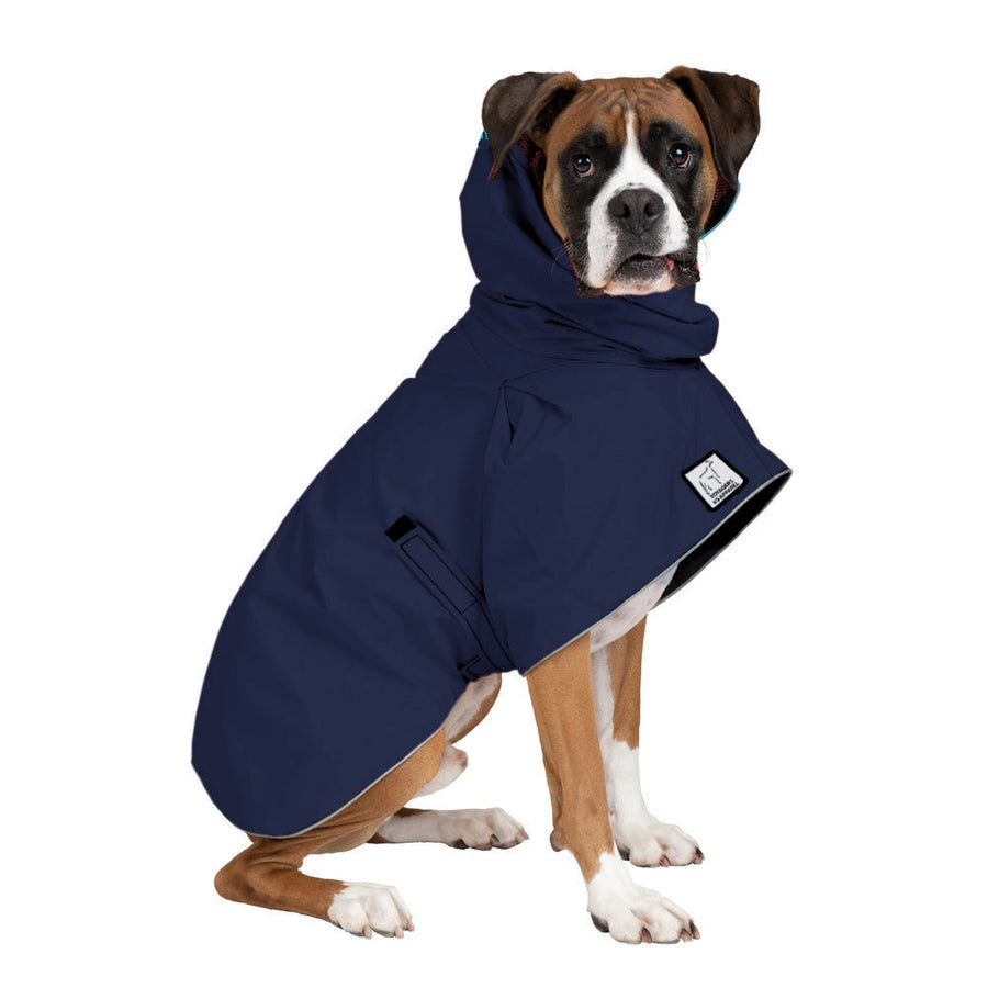 Rain Coat | Waterproof Dog Rain Jacket | Lightweight Breathable & Packable | Trail-Ready Rain Gear | Boxer | S | Navy Blue