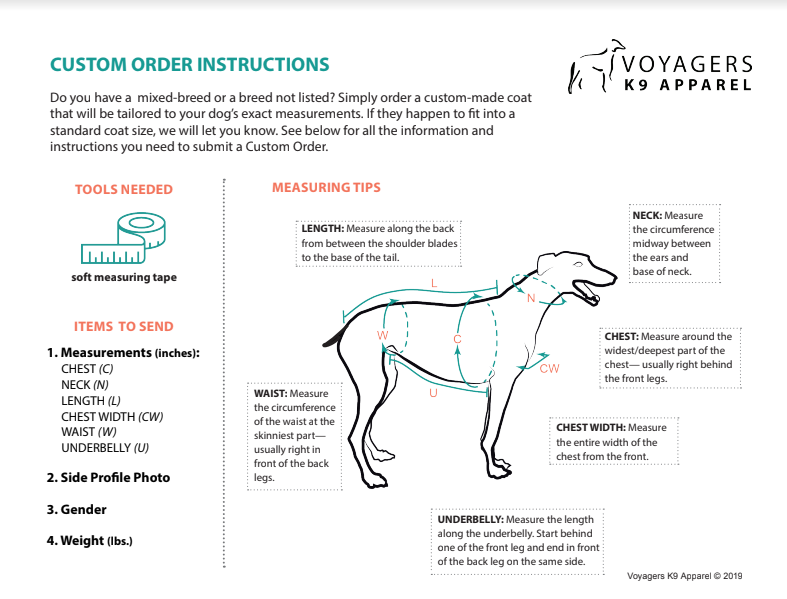 Made to Measure Dog Raincoat