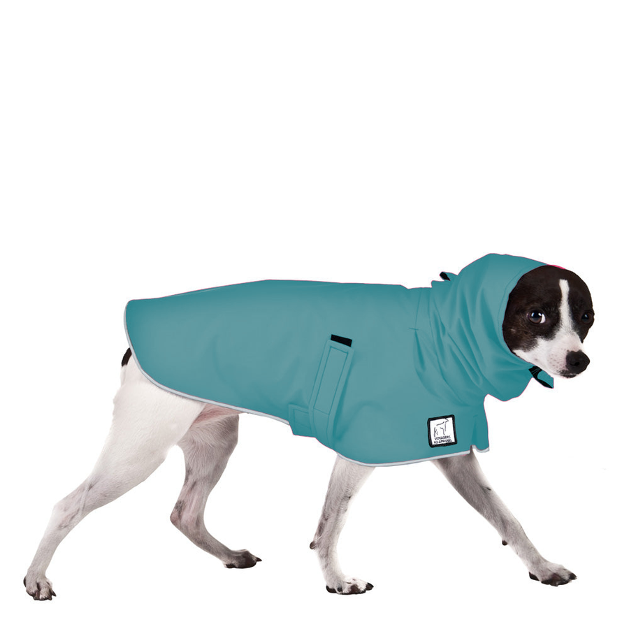 canine rain gear VK9 Rat Terrier Waterproof Dog Rain Coat L / Deep Teal