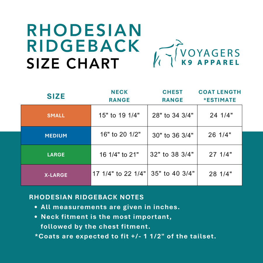 Rhodesian Ridgeback Winter Coat