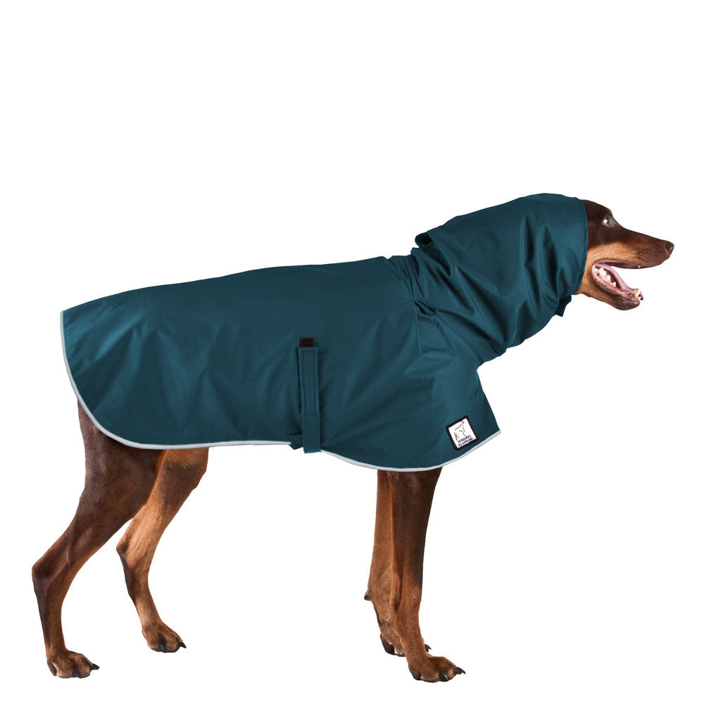 Doberman Pinscher Rain Coat (Dark Teal) - Voyagers K9 Apparel