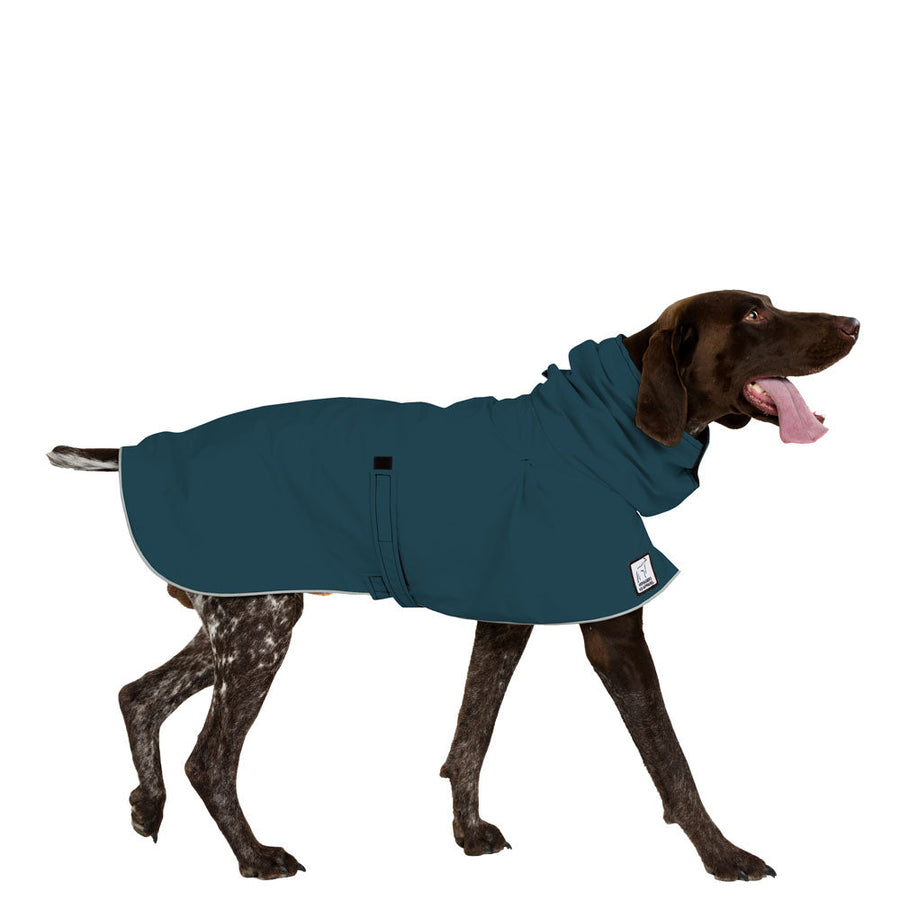 German Shorthaired Pointer Rain Coat (Dark Teal)- Voyagers K9 Apparel