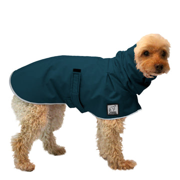 Miniature Poodle Rain Coat (Dark Teal) - Voyagers K9 Apparel Dog Gear