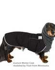 Custom Dog Winter Coat (Black) - Voyagers K9 Apparel Dog Gear