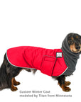 Custom Dog Winter Coat (Red) - Voyagers K9 Apparel Dog Gear