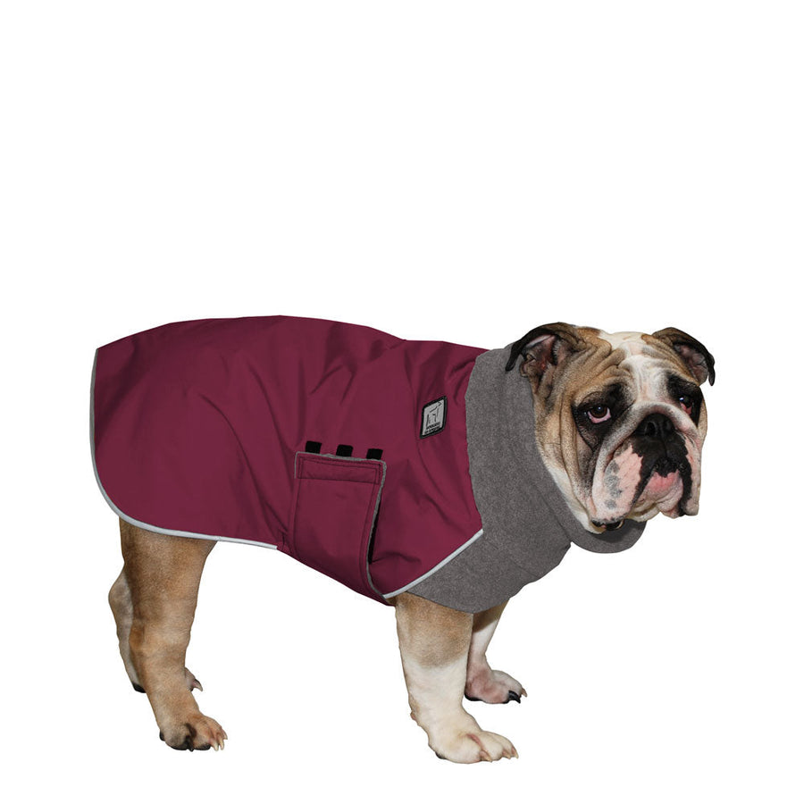 English Bulldog Winter Coat (Burgundy) - Voyagers K9 Apparel