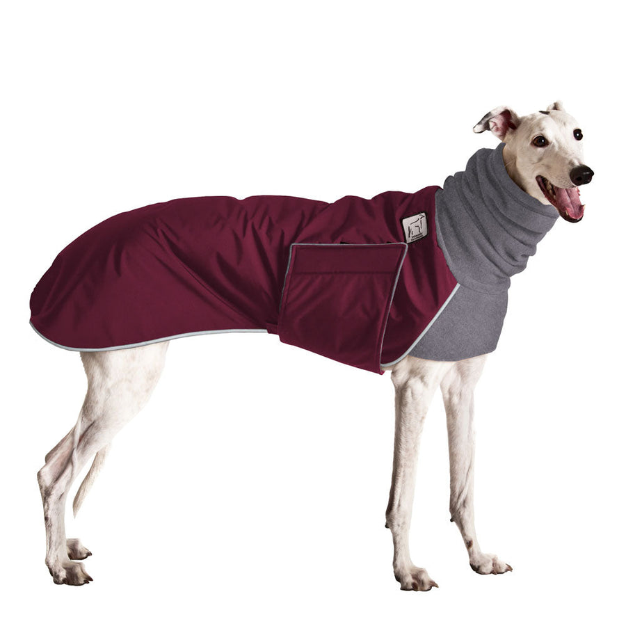 Greyhound Winter Coat (Burgundy) - Voyagers K9 Apparel