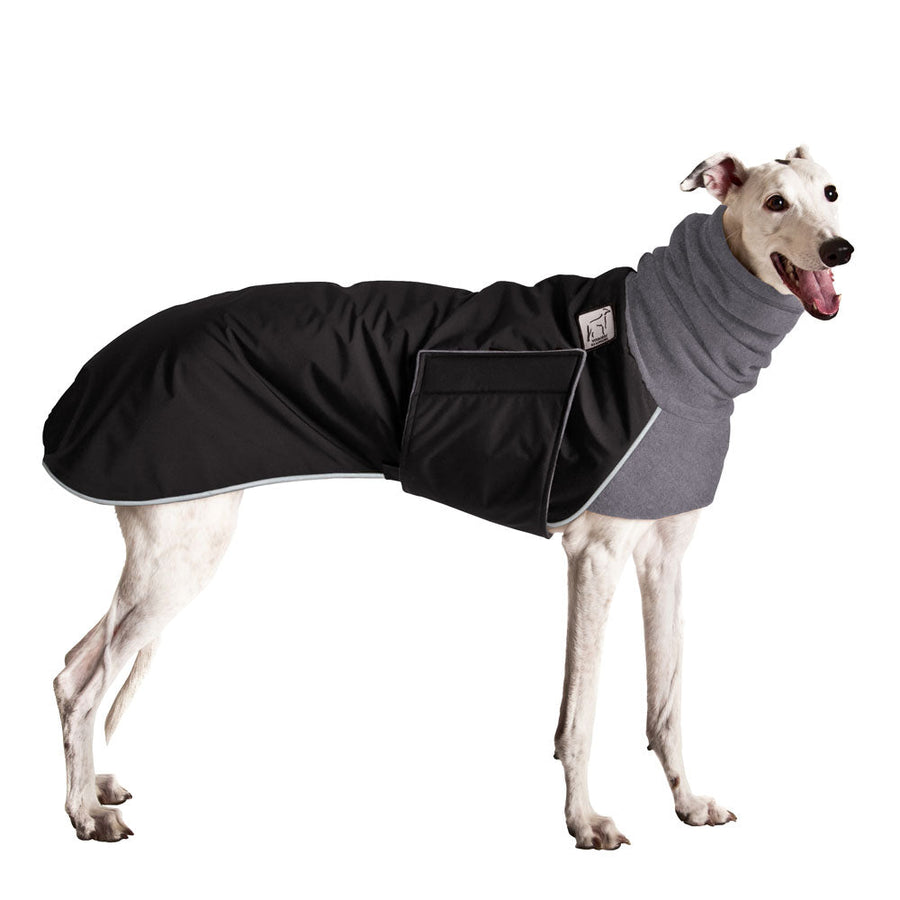 Greyhound Winter Coat (Black) - Voyagers K9 Apparel