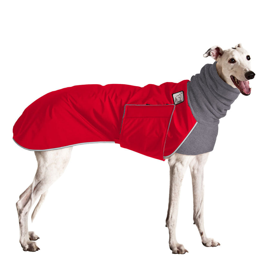 Greyhound Winter Coat (Red) - Voyagers K9 Apparel