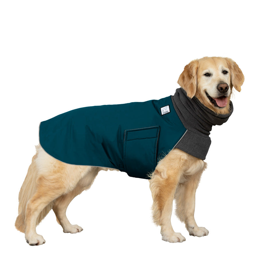 Golden Retriever Winter Coat (Dark Teal) - Voyagers K9 Apparel Dog Gear