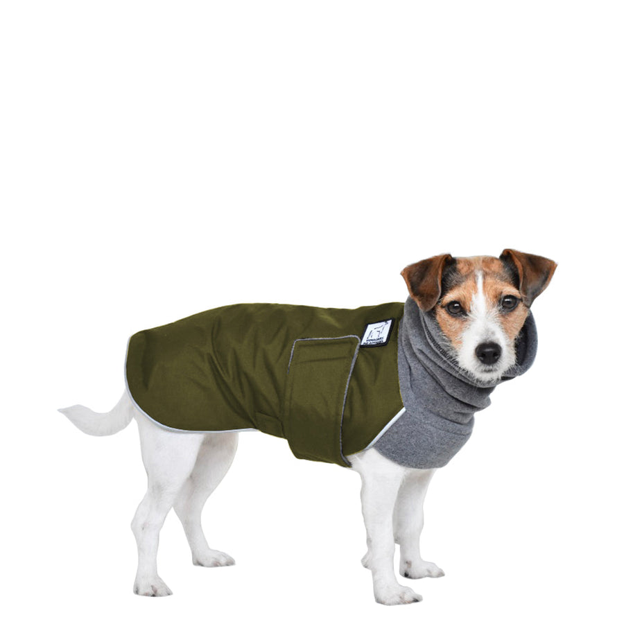 Jack Russell Terrier Winter Coat (Olive) - Voyagers K9 Apparel