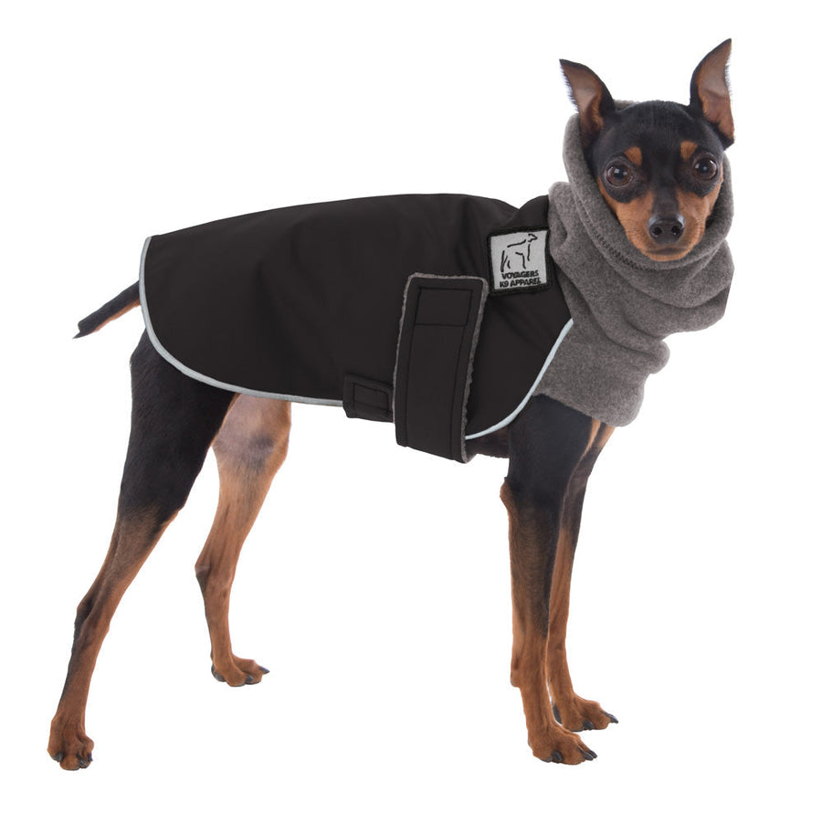 Miniature Pinscher Winter Coat (Black) - Voyagers K9 Apparel Dog Gear