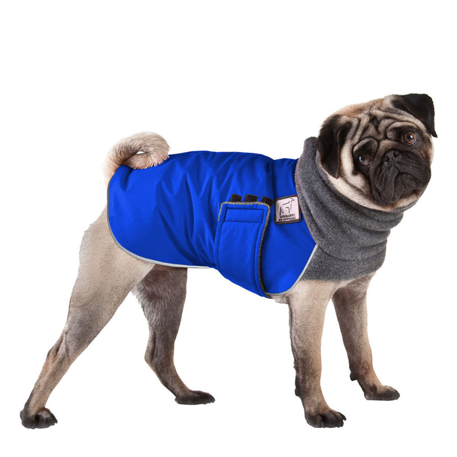 Pug Winter Coat (Special Order Blue) - Voyagers K9 Apparel