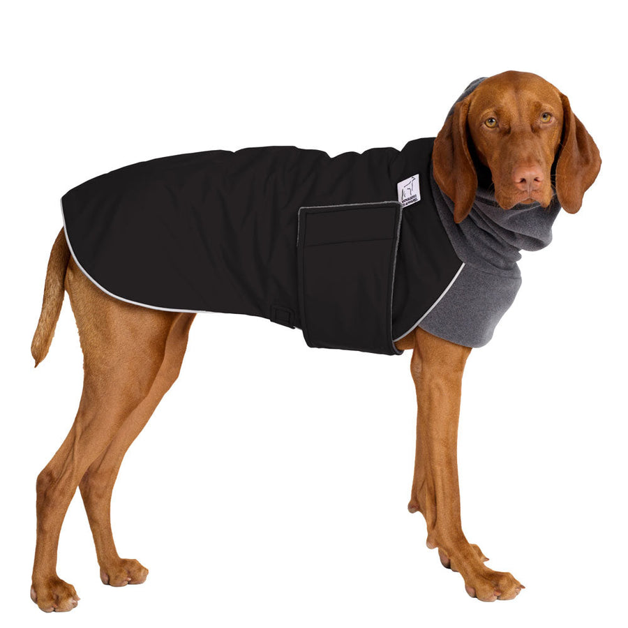 Vizsla Winter Coat (Black) - Voyagers K9 Apparel