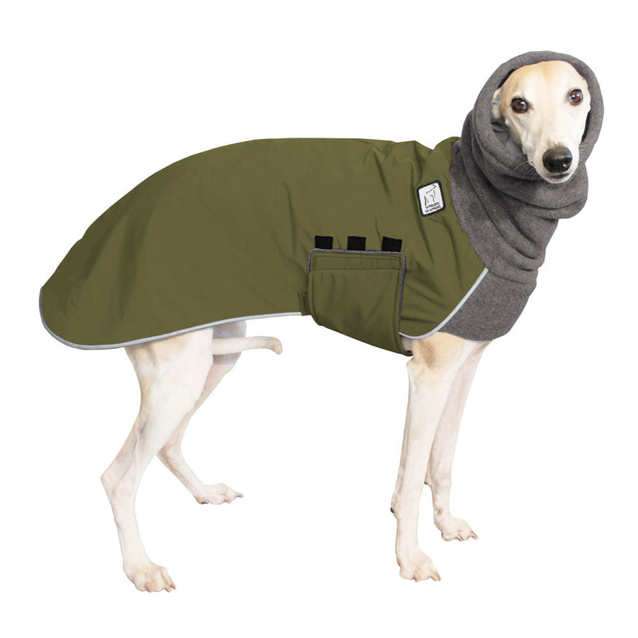 Whippet Winter Coat (Olive) - Voyagers K9 Apparel