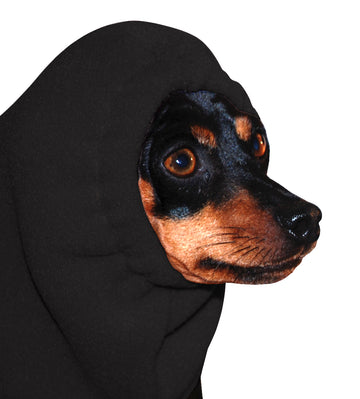 Miniature Pinscher Hood (Black) - Voyagers K9 Apparel Dog Gear