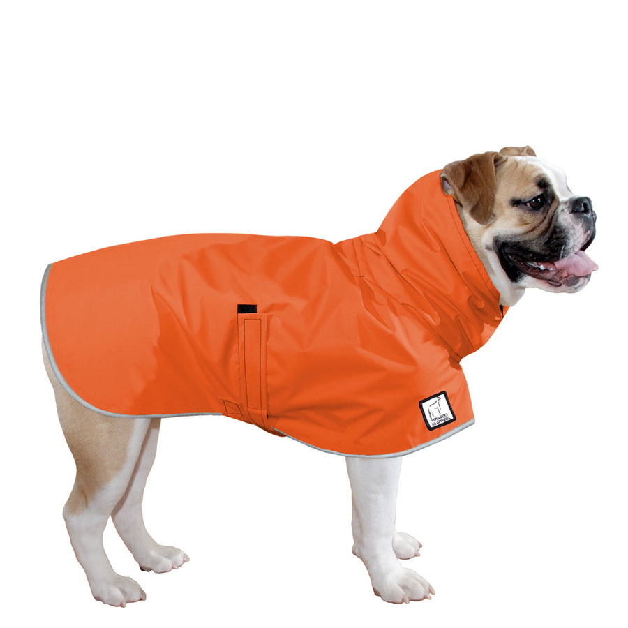 English Bulldog Rain Coat (Special Order Orange) - Voyagers K9 Apparel