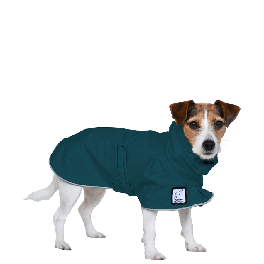 Jack Russell Terrier Rain Coat (Dark Teal) - Voyagers K9 Apparel Dog Gear