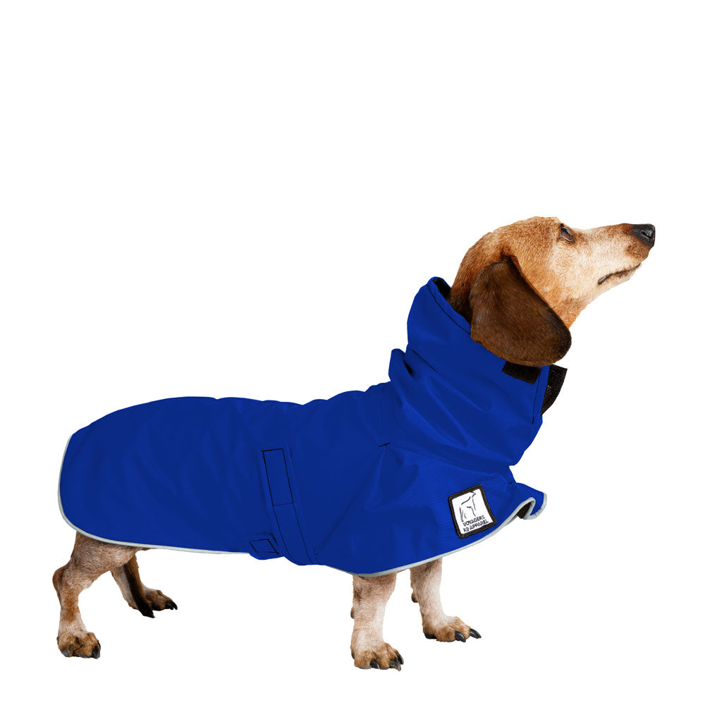 Miniature Dachshund Rain Coat (Special Order Blue) - Voyagers K9 Apparel