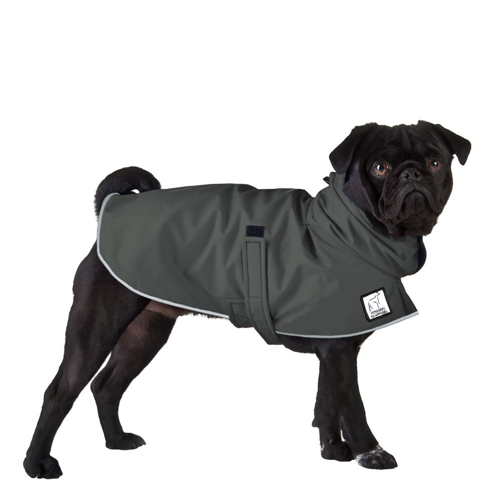Pug Rain Coat (Special Order Smoke) - Voyagers K9 Apparel