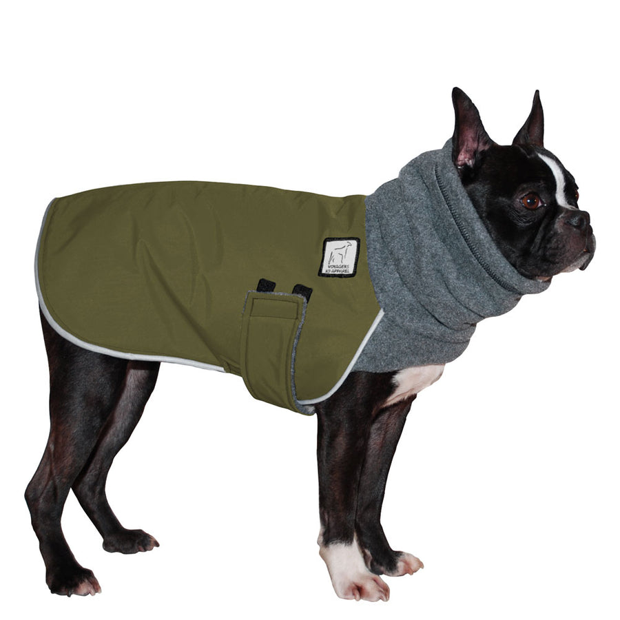 Boston Terrier Winter Coat (Olive) - Voyagers K9 Apparel