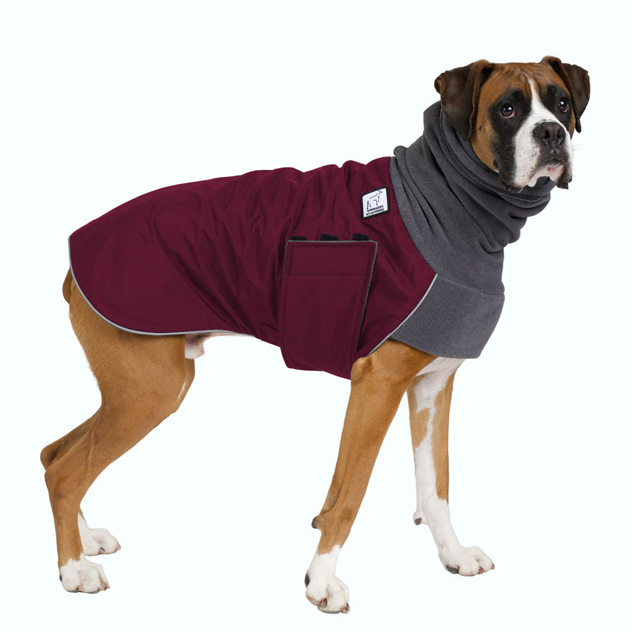 Boxer Winter Coat (Burgundy) - Voyagers K9 Apparel