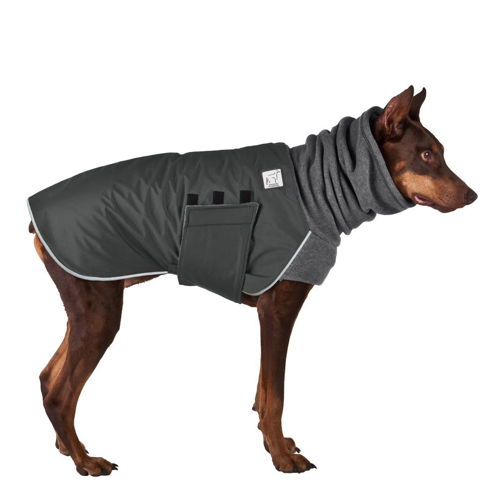 Doberman Pinscher Winter Coat (Special Order Smoke) - Voyagers K9 Apparel