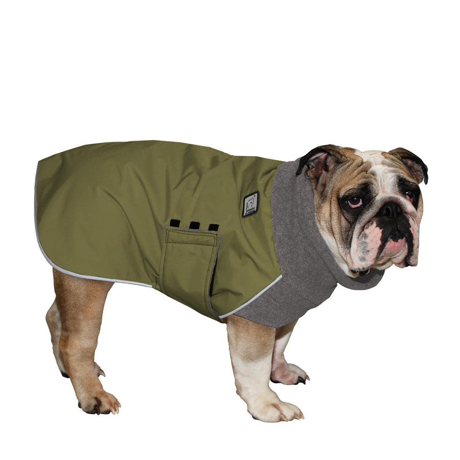English Bulldog Winter Coat (Olive) - Voyagers K9 Apparel