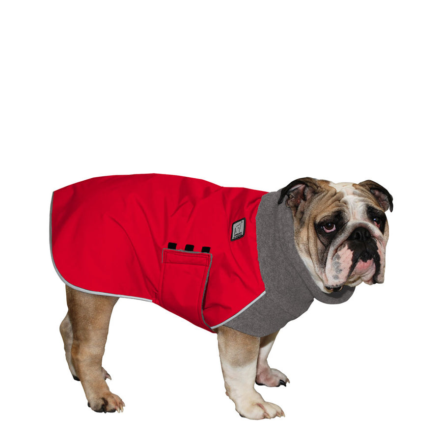 English Bulldog Winter Coat (Red) - Voyagers K9 Apparel