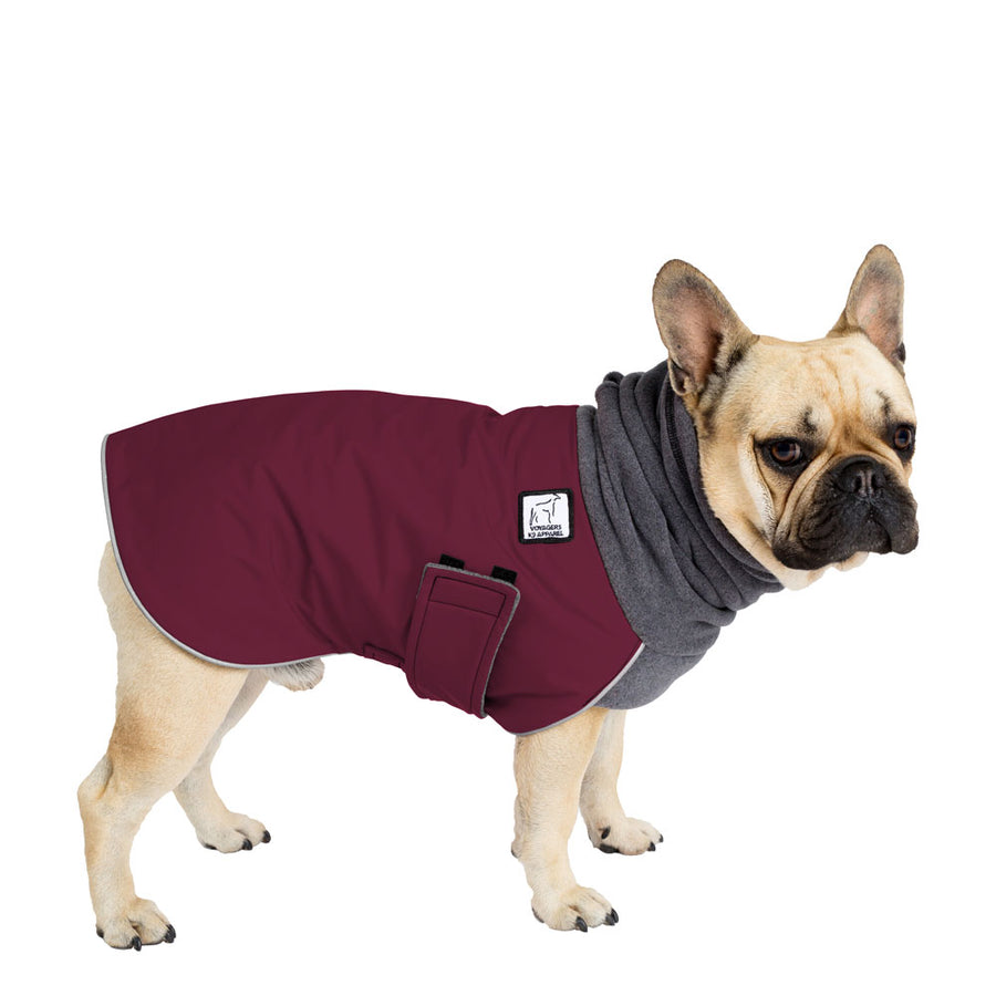 French Bulldog Winter Coat (Burgundy) - Voyagers K9 Apparel