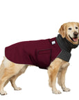 Golden Retriever Winter Coat (Burgundy) - Voyagers K9 Apparel Dog Gear