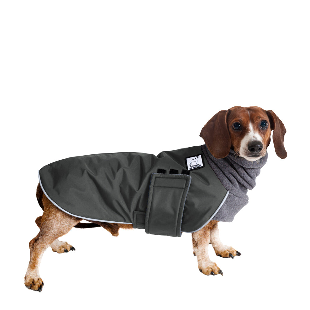 Miniature Dachshund Winter Coat (Special Order Smoke) - Voyagers K9 Apparel