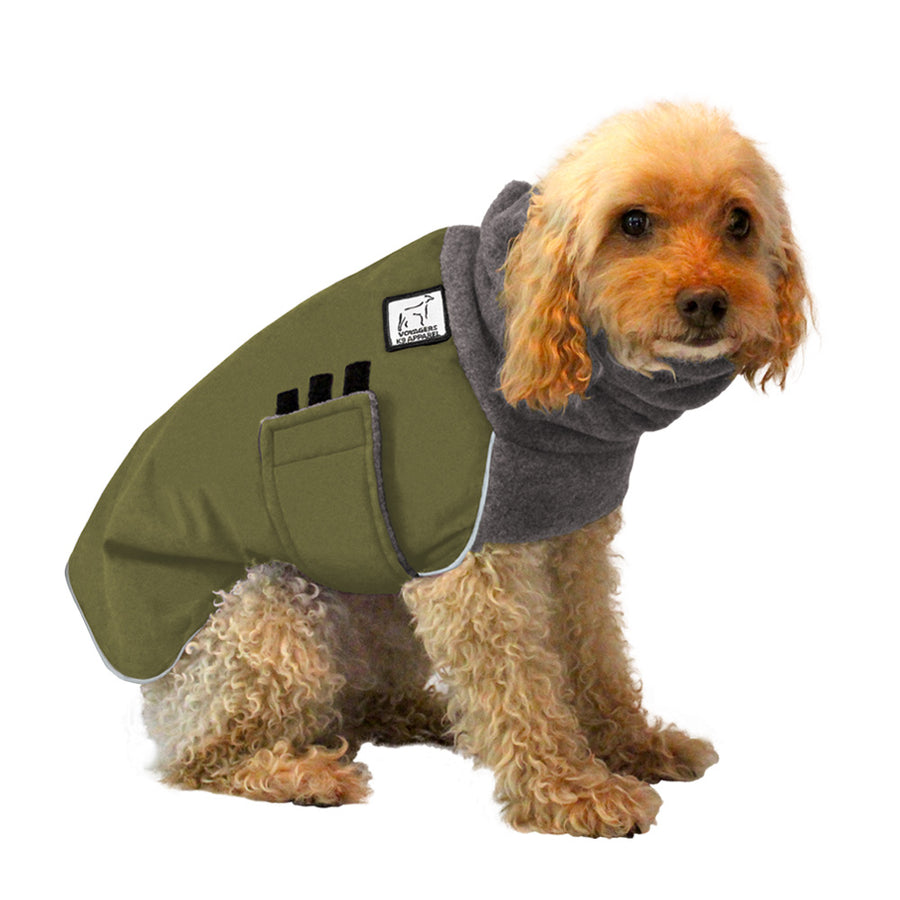 Miniature Poodle Winter Coat (Olive) - Voyagers K9 Apparel Dog Gear