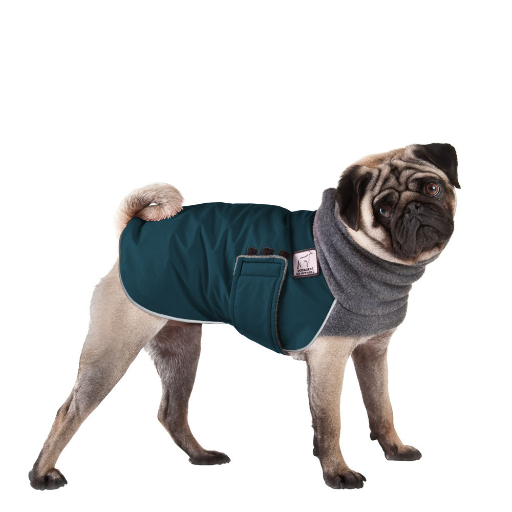 Pug Winter Coat (Dark Teal)- Voyagers K9 Apparel