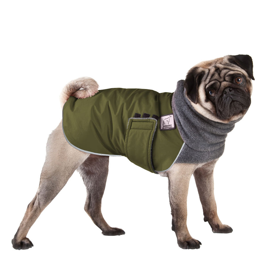 Pug Winter Coat (Olive)- Voyagers K9 Apparel
